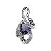 14K White Gold Amethyst and Diamond Pendant/Slider