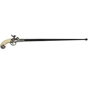 Replica Flintlock Cane Victorian Gun Handle Walking Stick