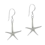 Sterling Silver Sea Star Fish Dangle Beach Earrings