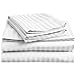 Crystal Trading 4-Piece Bed Sheet Set - Dobby Stripe - 100% Cotton Sateen - 300 Thread Count (King, White)