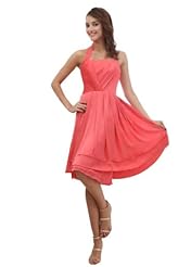 A-line Natural   Waistline Chiffon Halter Knee Length Short Evening Dress/Bridesmaid Dress/Prom Dress/Party Dress 