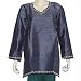 Purple Silk Kurti Clothing of India Casual Summer Dresses Embroidery Size L