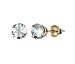 10k Yellow Gold Round Aquamarine Gemstone Earring Studs (6mm, 1.60 cttw)