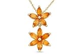 2 Carat Spessartite Garnet 14K Yellow Gold Pendant w/Chain