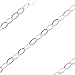 Beadaholique Sterling Silver Flat Cable Chain, 2 x 3mm Long, Unfinished, by The Foot