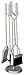 Brushed Steel 4-Piece Fireplace Tool Set with Stand