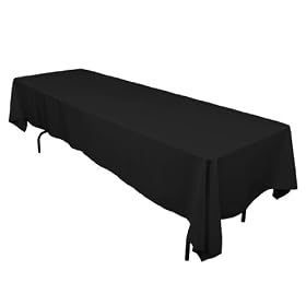 60 x 126 Inch Polyester Tablecloth Black60 x 126 Inch Polyester Tablecloth