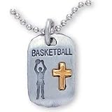 Fine Pewter Basketball Tag and 27-inch Chain