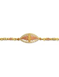 Landstroms Traditional Black Hills Gold Bracelet with Large Leaves - P712