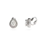 Eve's Addiction CZ Pear Cut CZ Clip Earrings