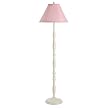 White Metal Floor Lamp with Pink Gingham Lampshade