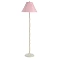 White Metal Floor Lamp with Pink Gingham Lampshade