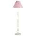 White Metal Floor Lamp with Pink Gingham Lampshade