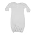 American Apparel 4083 Infant Baby Rib Long Sleeve Gown, White, 0 3 Months