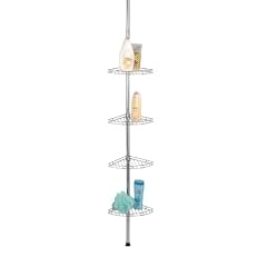 Wenko 18596100 Teleskop-Duschecke Prea - 4 Ablagek�rbe, Edelstahl gl�nzend, rostfrei, ausziehbar bis 2,75 m