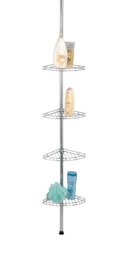 Produkt-Bild: Wenko 18596100 Teleskop-Duschecke Prea - 4 Ablagek&ouml;rbe, Edelstahl gl&auml;nzend, rostfrei, ausziehbar bis 2,75 m