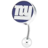 National Football League Logo Top Mount Curved Belly Ring - New York Giants