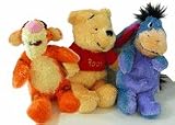 Winnie The Pooh Beanie Plush Set (3 pcs) : Pooh Eeyore & Tigger