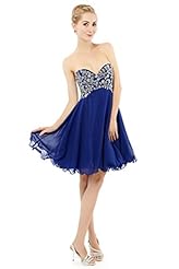 Strapless Cocktail Short Sequined Lace-Up Chiffon Evening Dress/Homecoming Dress/Prom Dress/Wedding Party Dress 