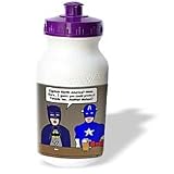  : Rich Diesslins Funny General Cartoons - Super Hero Parody with Batman and Captain America at the bar - Water Bottles