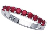 0.65 cts Genuine Ruby Band - Platinum, 18kt White or Yellow Gold LIFETIME WARRANTEE