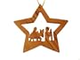 Olive Wood Flight Into Egypt Ornament (3"H)