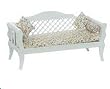 Dollhouse Miniature Daybed with Pillows in White