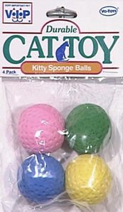 Vo-Toys Kitty Sponge Balls 4 pack Cat Toy