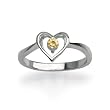 Sterling Silver Citrine Heart Ring