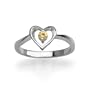Sterling Silver Citrine Heart Ring, Size 6