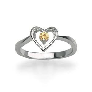 Buy Sterling Silver Citrine Heart Ring by Amazon.com Collection