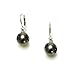 Sterling Silver 8mm Black Shell Pearl and Cubic title=