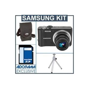Samsung HZ Series HZ30W Digital Point and Shoot Camera Kit - Black - with 4GB SD Memory Card, Camera Case, Table Top Tripod