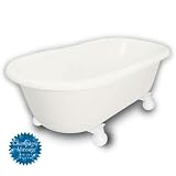 American Bath Factory B1-3700-BB-DM7-M2-35-WH-C1-CD Madeline Double Ended Clawfoot Bathtub in Bisque