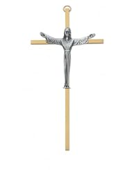 7" Tall Risen BraSolid .925 Sterling Silver Crucifix Cross Wall Crucifix Cross Hanging Decoration GiftPatron St. Saint