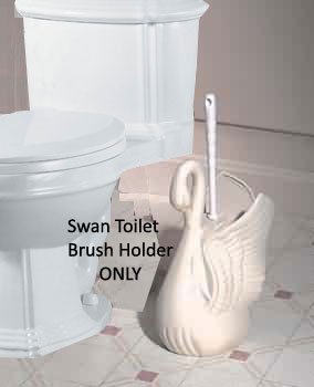 Toilet Brush Holder White Ceramic, Toilet Brush Holder White Ceramic Swan 14 1/2