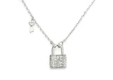 Sterling Silver Cubic Zirconia Regal Lock & Key Pendant by Crislu, 16-18