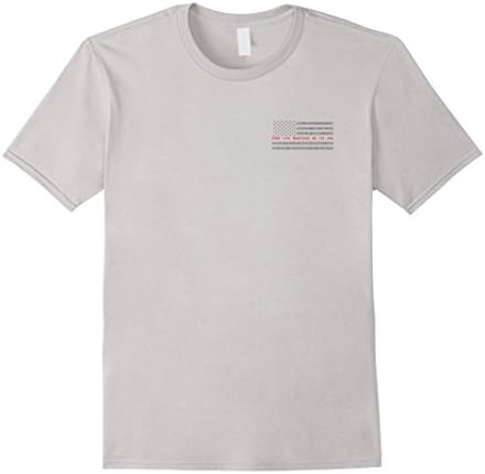 Men's Firefighter Prayer Thin Red Line T-Shirt Large Silver