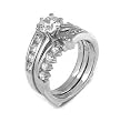 Sterling Silver Engagement 2 Set Ring with Cubic Zirconia - Size: 5-9