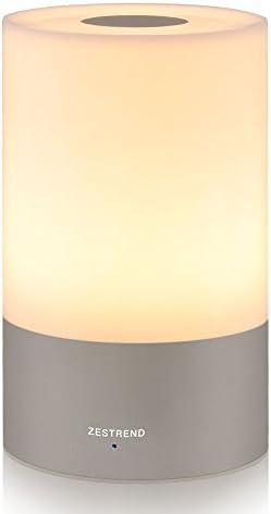 Zestrend LED Bedside Table Lamp,Dimmable Warm White Mood Lamps for Bedroom,3 Levels Brightness and 256 Color Changing