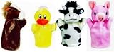 PlushPups Puppets Farm Puppet Set #1 - Four Farm Hand Puppets - Cow, Pig, Horse and Duck Puppets