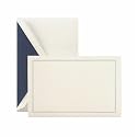 Crane Triple Hairline in Navy Cards - Pearl White - 4 1/4" x 6 3/8" - 10 Cards / 10 Lined Envelopes