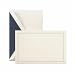 Crane Triple Hairline in Navy Cards - Pearl White - 4 1/4" x 6 3/8" - 10 Cards / 10 Lined Envelopes