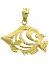 Dazzlers Solid 14 karats Gold Angelfish Charm Pendant available in three colors from jewelsberry (weights: 2.3 grams only)