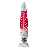 Glitter Lavalampe I LOVE YOU weiß/rot