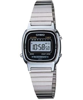 Casio #LA670WA-1 Women's Metal Band Countdown Timer Alarm LCD Digital Watch