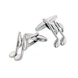 Buy Rhodium plated quaver music note cufflinks by For the Cuff