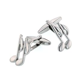 Buy Rhodium plated quaver music note cufflinks made by For the Cuff now!