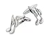 Rhodium plated quaver music note cufflinks