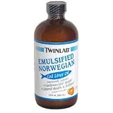 TwinLab Emulsified Norwegian Cod Liver Oil, Orange 12 fl oz (355 ml)